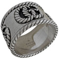 Gucci Double Wide Ring GG Marmont 925 Sterling Silver