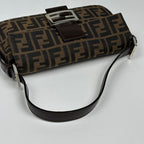 Fendi Zucca Pattern Mamma Baguette Shoulder Bag Canvas Brown — view 9
