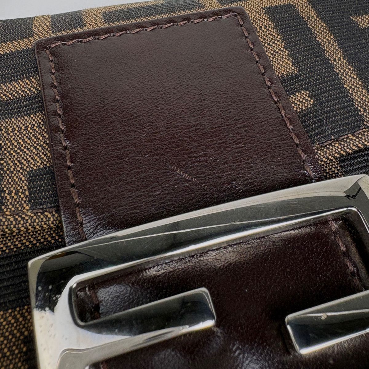 Fendi Zucca Pattern Mamma Baguette Shoulder Bag Canvas Brown — view 5