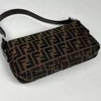Fendi Zucca Pattern Mamma Baguette Shoulder Bag Canvas Brown — view 2
