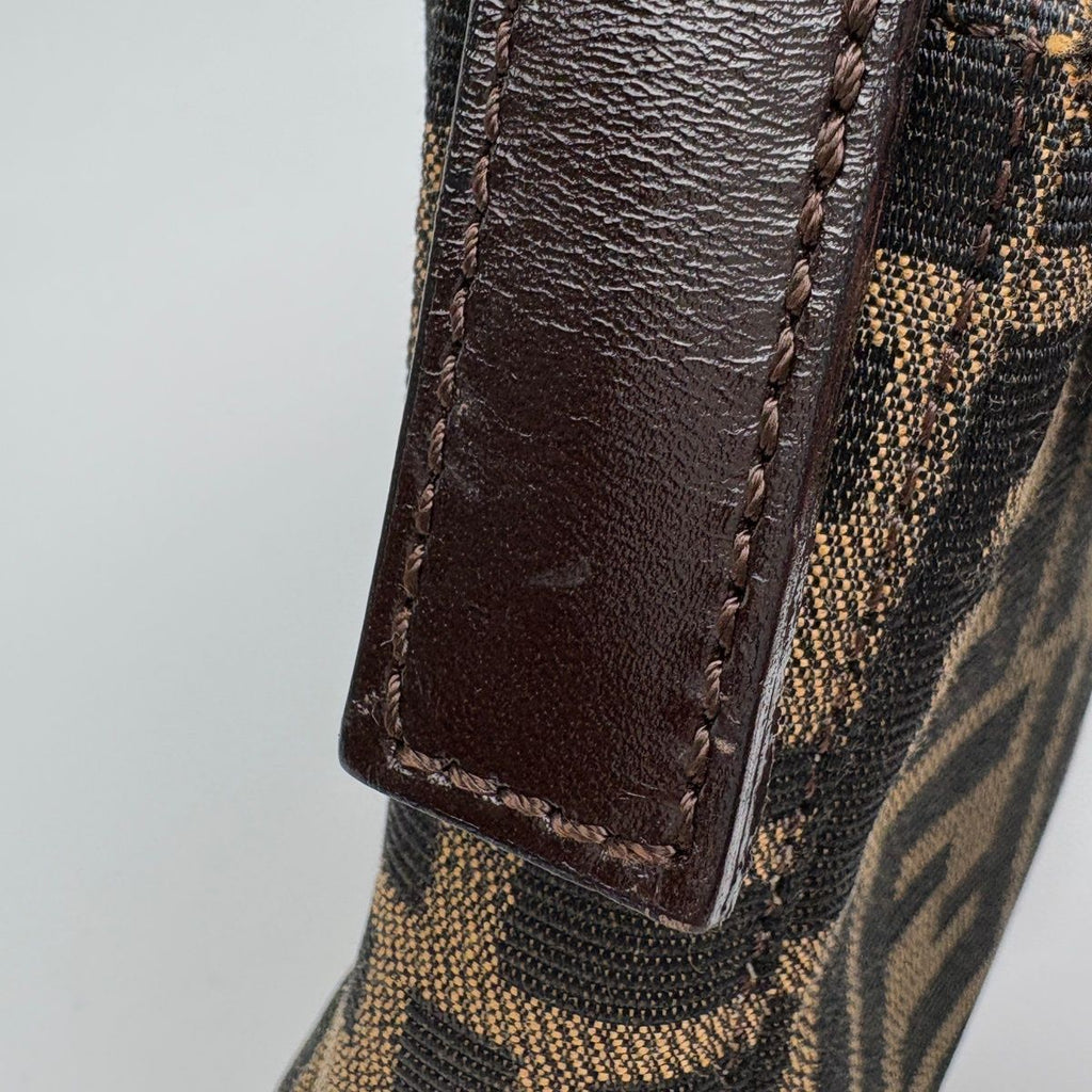 Fendi Zucca Pattern Mamma Baguette Shoulder Bag Canvas Brown — view 6