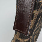 Fendi Zucca Pattern Mamma Baguette Shoulder Bag Canvas Brown — view 6
