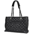 Chanel CC Logo Chain Tote Shoulder Bag Quilted Grand Shopping GST Caviar