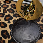 Dior Lady 2-Way Leopard Print Handbag Calf Hair Brown — view 5
