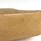 Chanel Quilted Double Flap Chain Shoulder Bag CC Logo Leather Beige — view 3