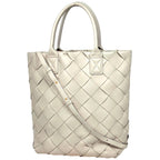 Bottega Veneta Maxi Intrecciato Cava Tote 2-Way Leather Ivory