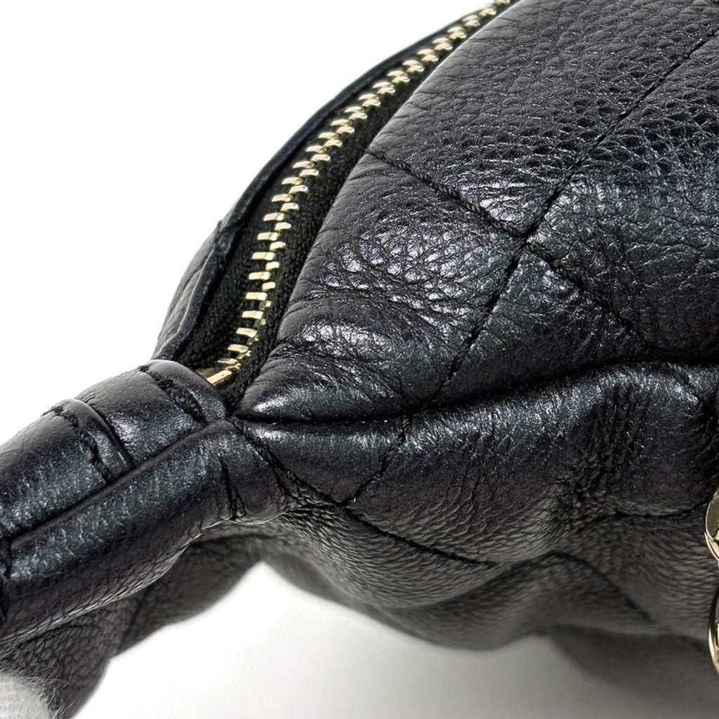 Chanel CC Logo Belt Bag Quilted Caviar Leather Black — view 5