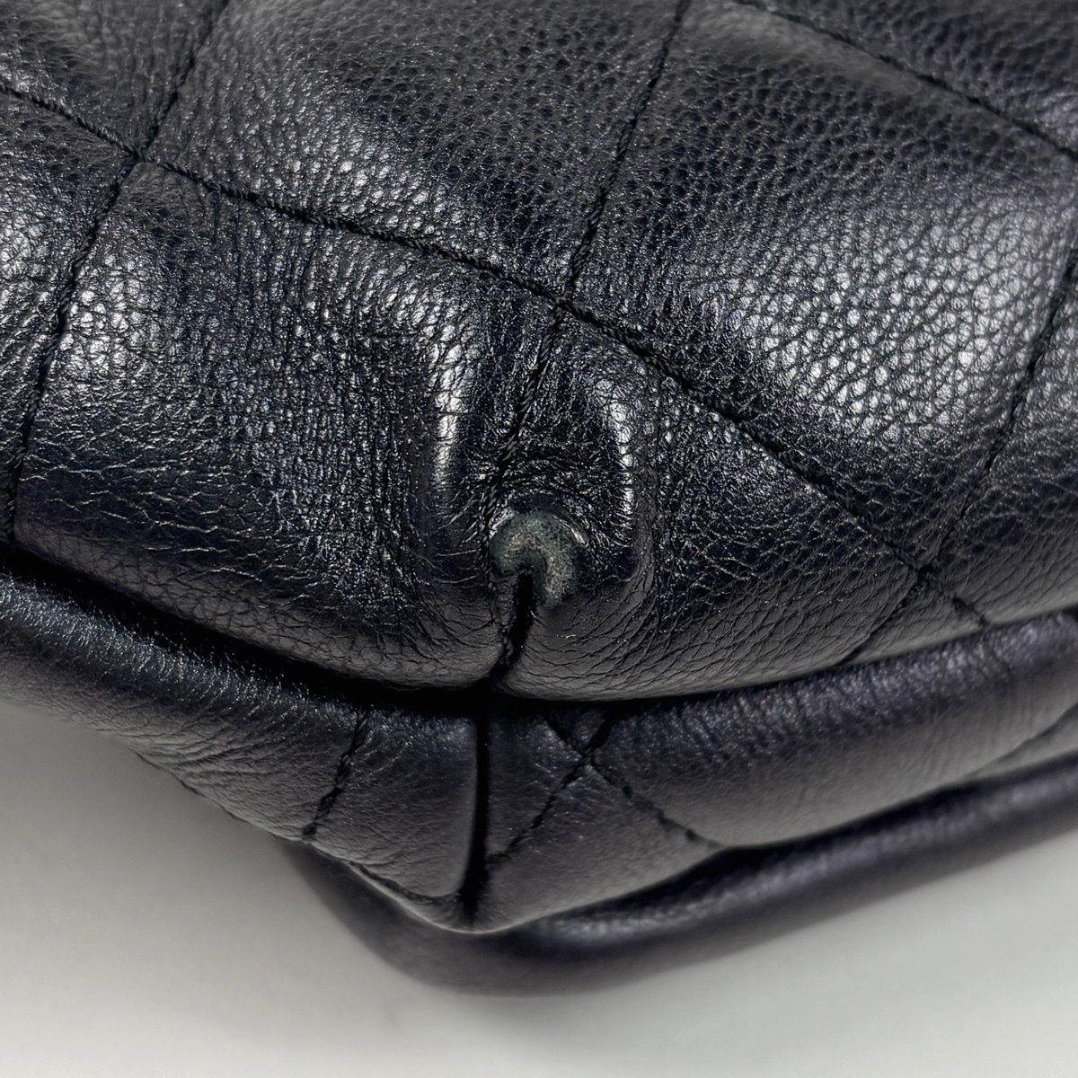 Chanel CC Logo Belt Bag Quilted Caviar Leather Black — view 3