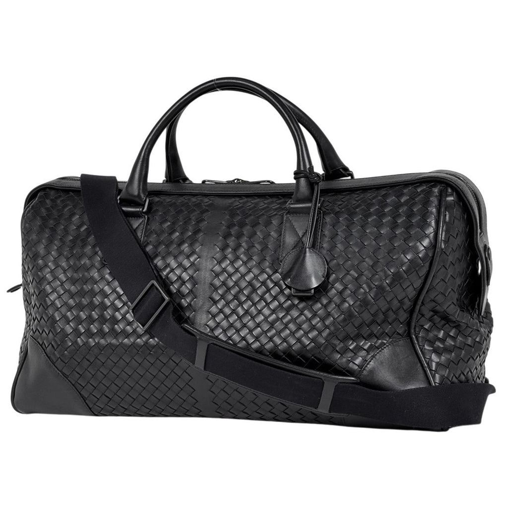 Bottega Veneta Intrecciato Boston Bag 2-Way Leather Black