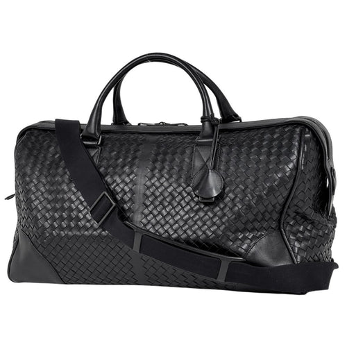 Bottega Veneta Intrecciato Boston Bag 2-Way Leather Black