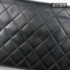 Chanel Quilted Single Flap Chain Shoulder Bag CC Logo Leather Black — view 4