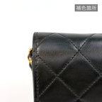 Chanel Quilted Single Flap Chain Shoulder Bag CC Logo Leather Black — view 6
