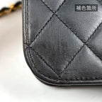 Chanel Quilted Single Flap Chain Shoulder Bag CC Logo Leather Black — view 5