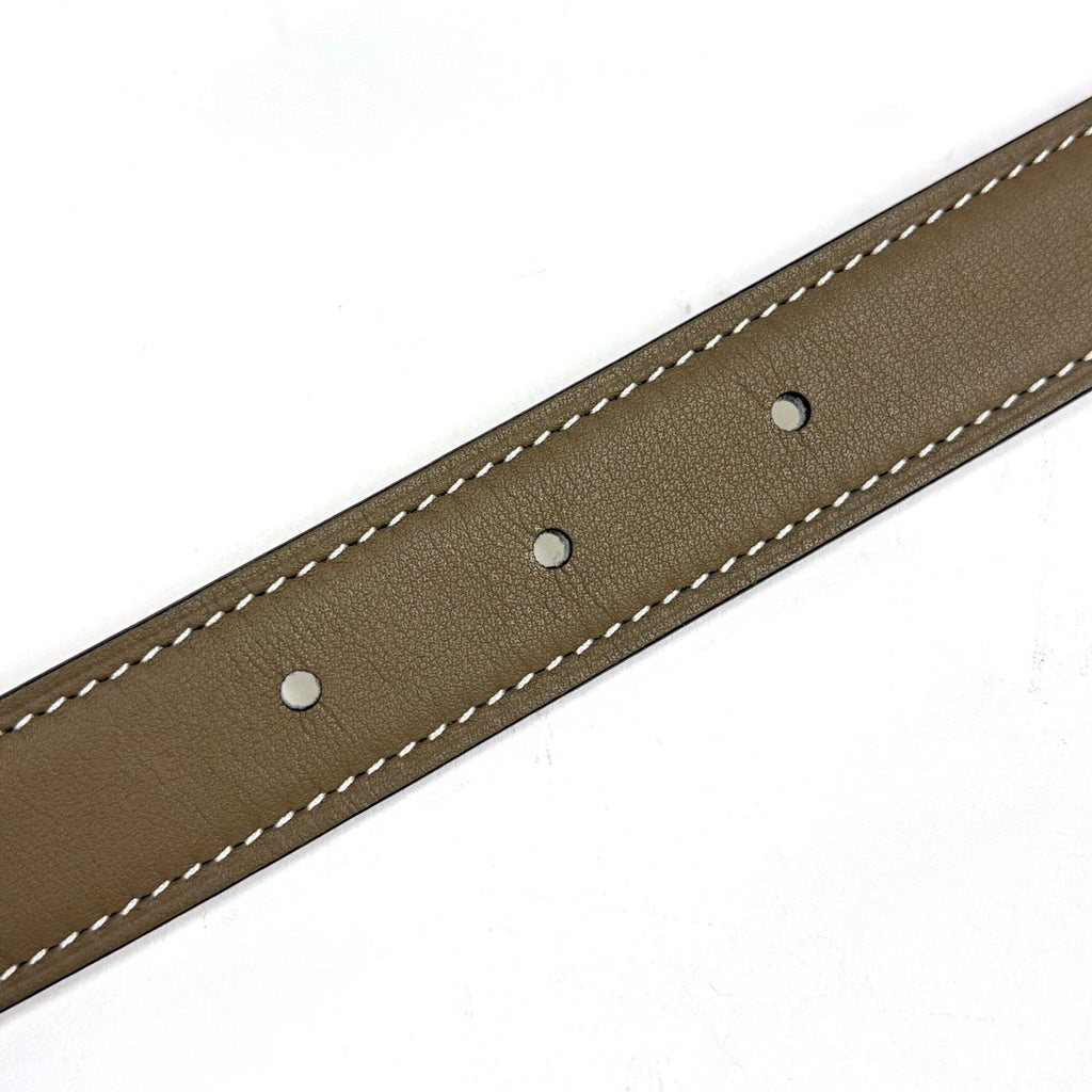 Hermes Constance Reversible Belt Leather Gray White — view 3