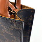 Celine Mini Vertical Cover Triomphe Black Brown Tote — view 4