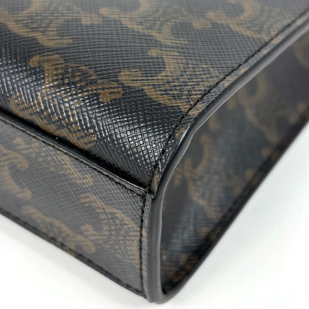 Celine Mini Vertical Cover Triomphe Black Brown Tote — view 3