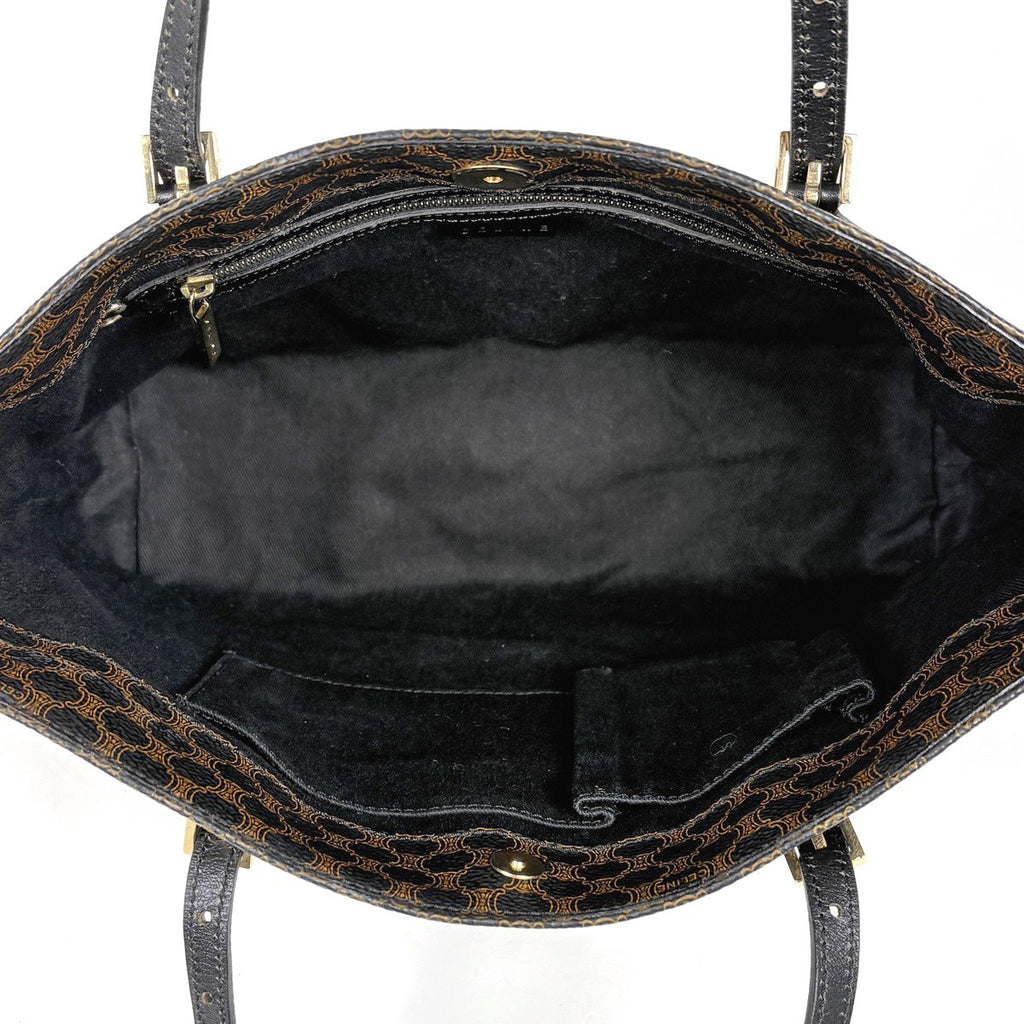 Celine Macadam Pattern Tote Brown Black — view 7