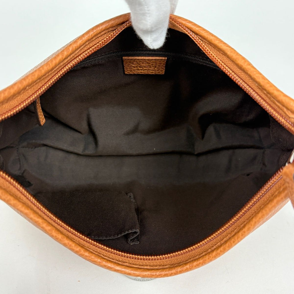 Gucci Logo Shoulder Bag Abbey Leather Brown — view 7