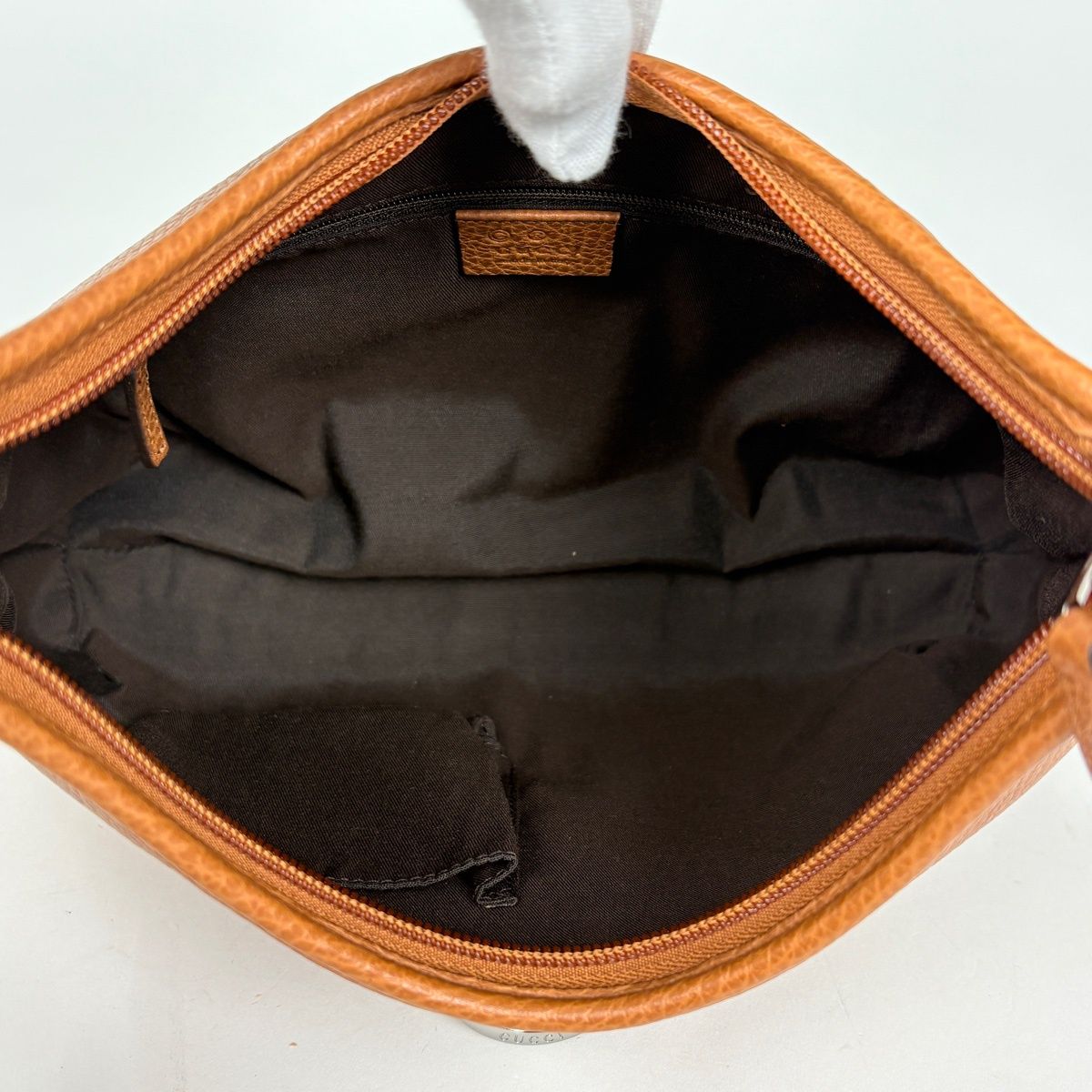Gucci Logo Shoulder Bag Abbey Leather Brown — view 7