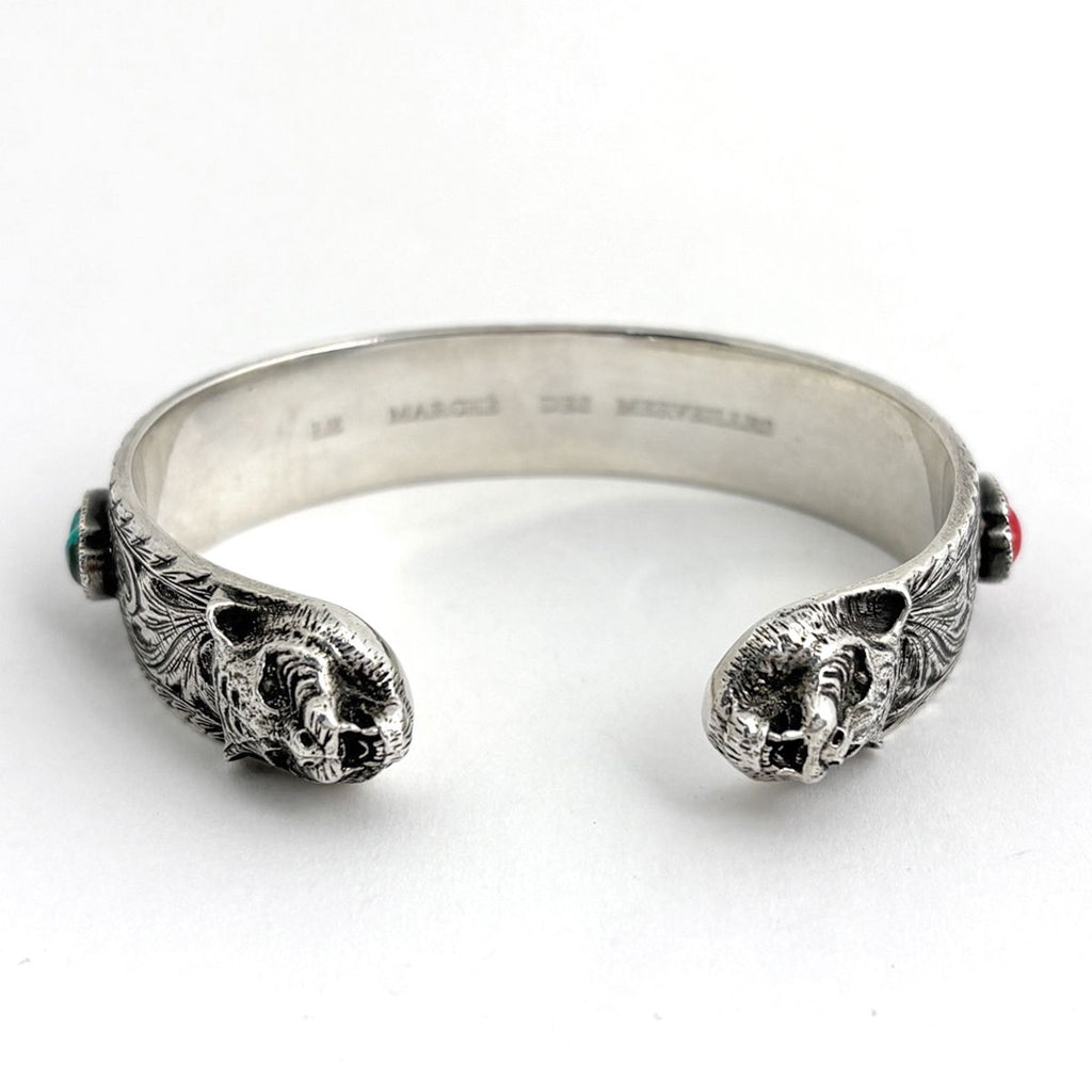 Gucci Cat Head Bangle Interlocking 925 Sterling Silver Bracelet — view 3