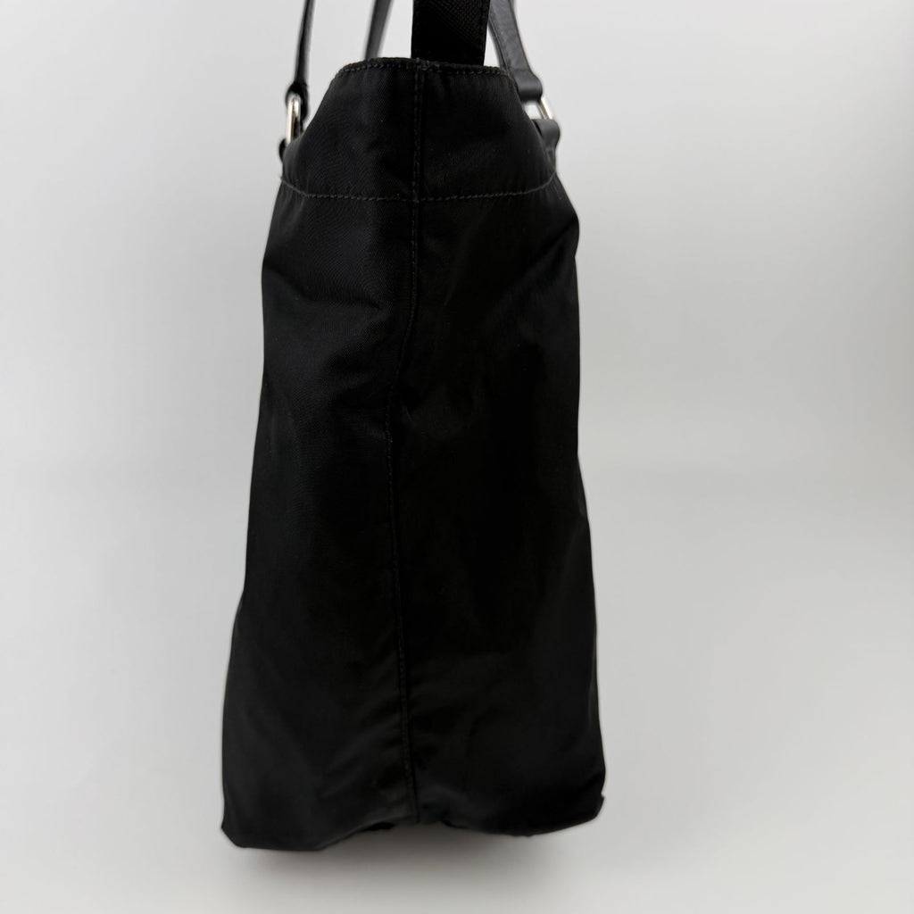 Prada Tote Nylon Leather Black Vintage — view 5