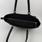 Prada Tote Nylon Leather Black Vintage — view 7
