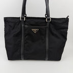 Prada Tote Nylon Leather Black Vintage — view 3