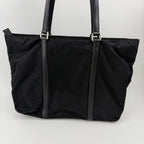 Prada Tote Nylon Leather Black Vintage — view 4