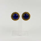 Chanel Earrings Plated Blue Gold Vintage