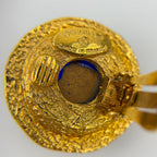Chanel Earrings Plated Blue Gold Vintage — view 6
