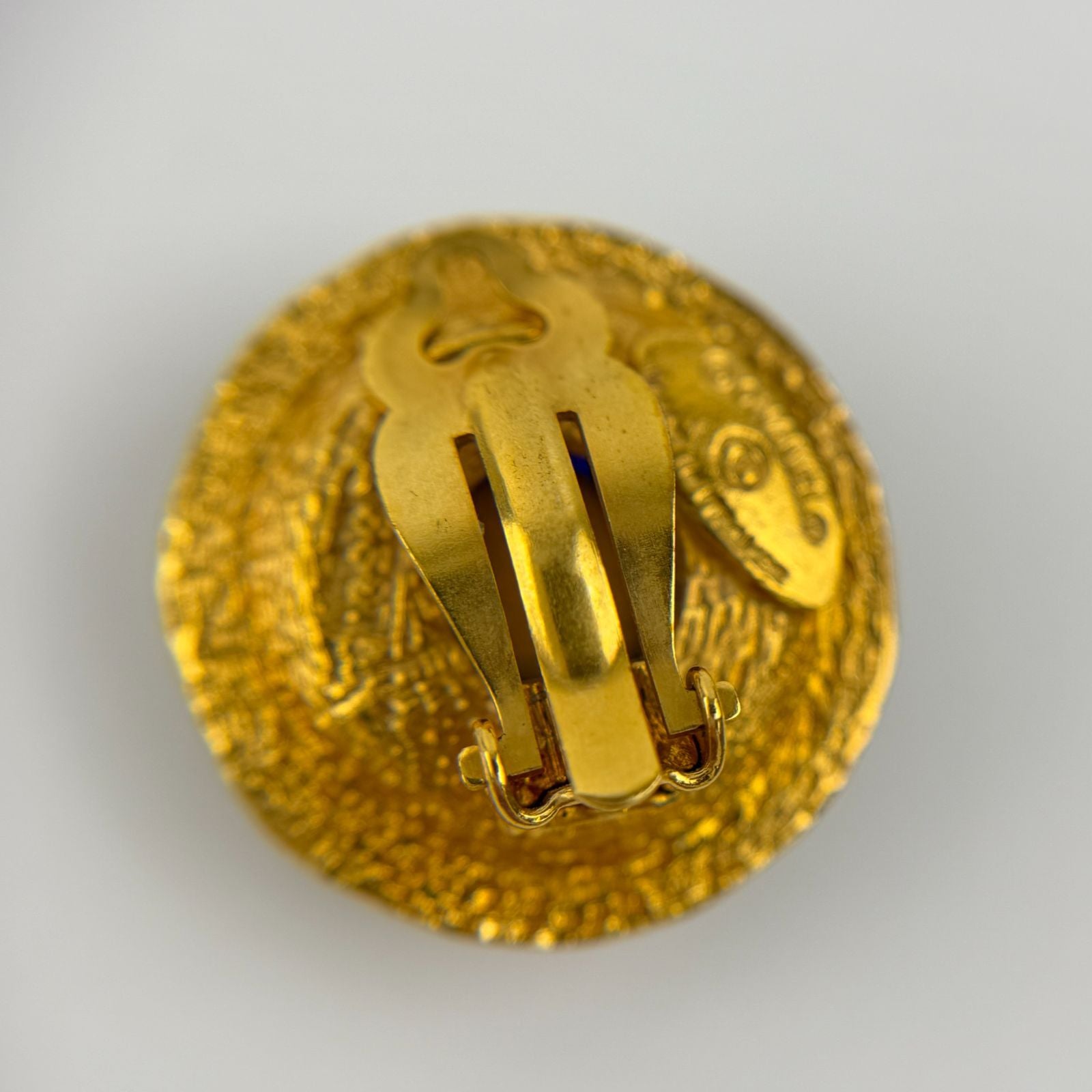 Chanel Earrings Plated Blue Gold Vintage — view 5