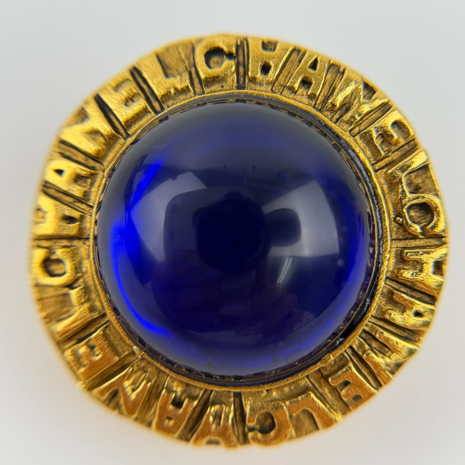 Chanel Earrings Plated Blue Gold Vintage — view 2
