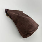 Chanel Shoulder Bag Shearling Suede Bordeaux Gold Vintage — view 7