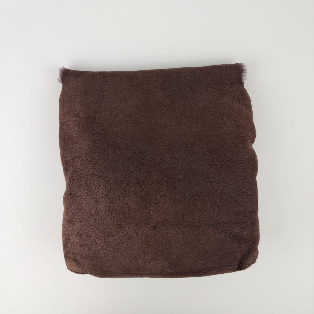 Chanel Shoulder Bag Shearling Suede Bordeaux Gold Vintage — view 6