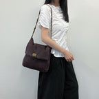 Chanel Shoulder Bag Shearling Suede Bordeaux Gold Vintage