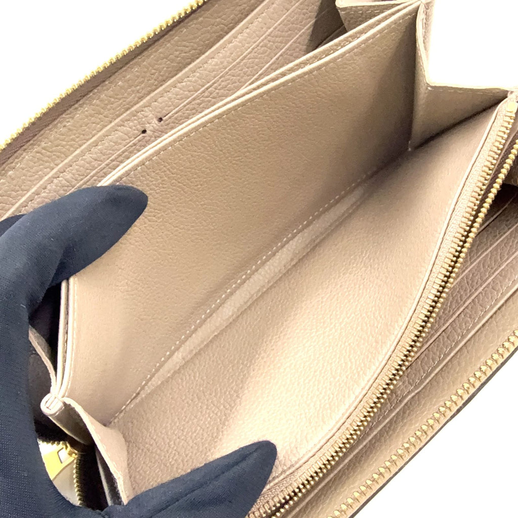 Louis Vuitton Zippy Wallet Monogram Empreinte Leather Beige Round Gold — view 6