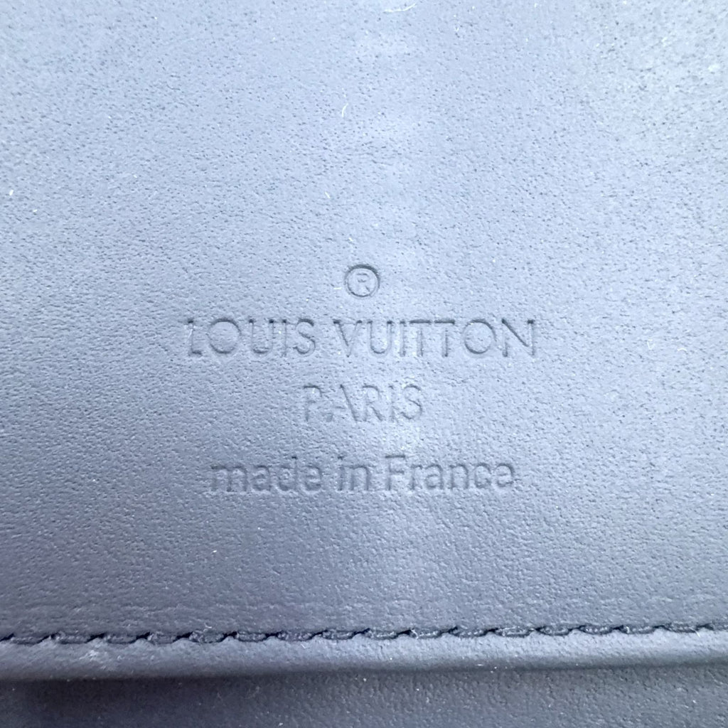 Louis Vuitton LV Aerogram Leather Navy Wallet Silver — view 4