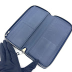 Louis Vuitton LV Aerogram Leather Navy Wallet Silver — view 3