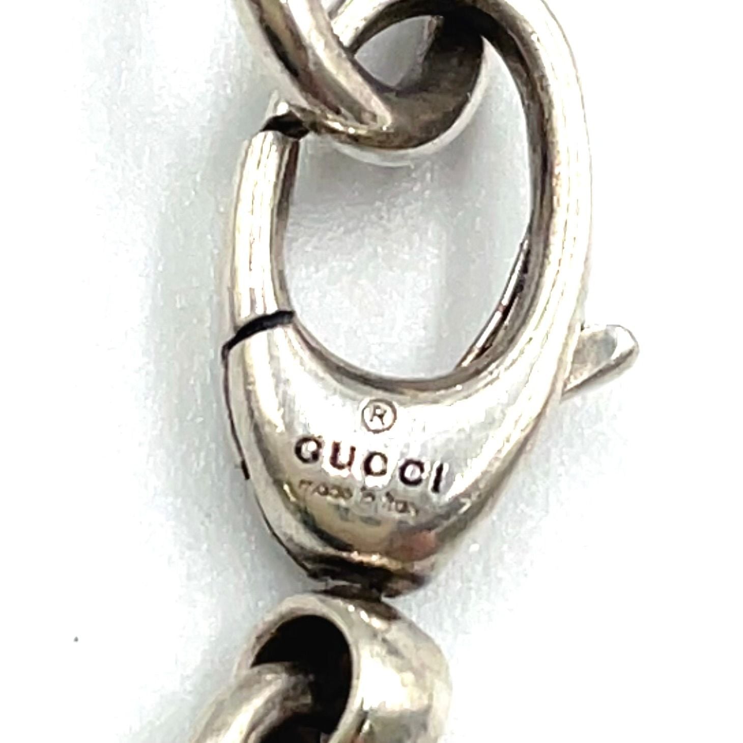 Gucci Ebony Logo Plate Silver Black Necklace — view 4