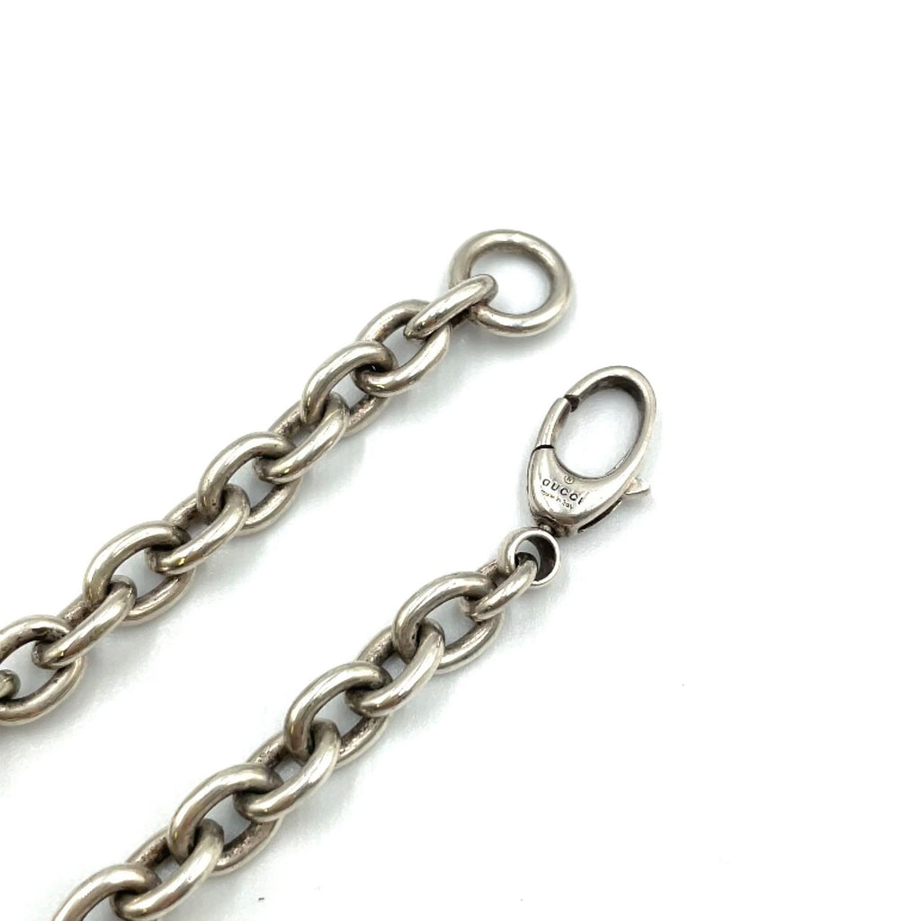 Gucci Ebony Logo Plate Silver Black Necklace — view 8