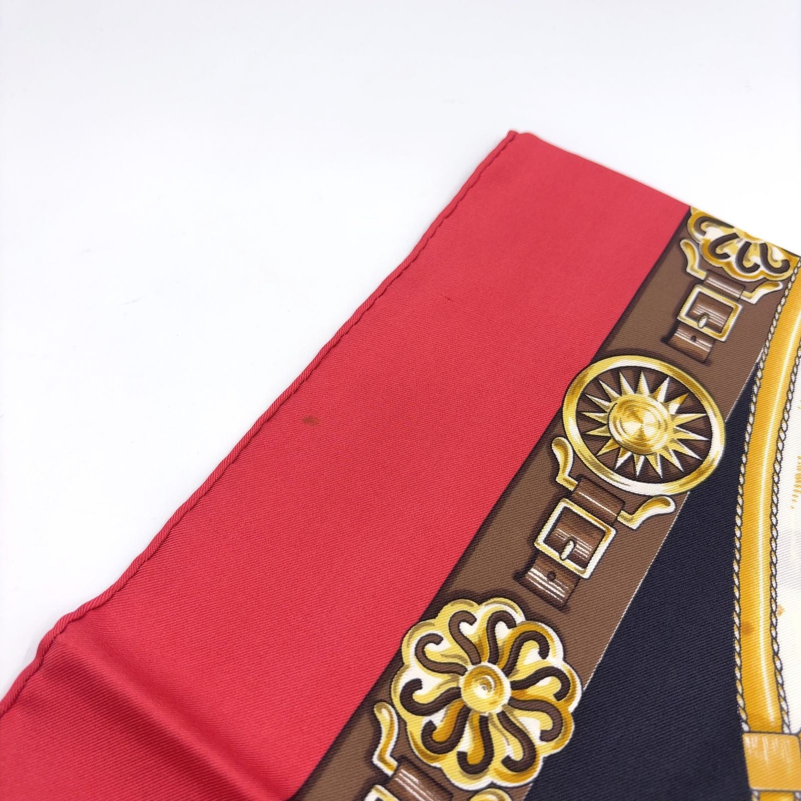 Hermes Chouveau du Tre Carre 90 Silk Red Scarf — view 5