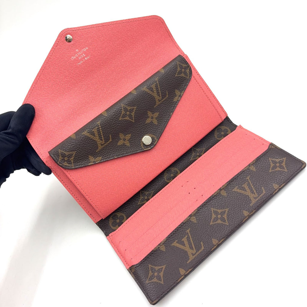 Louis Vuitton Portefeuille Marie Louron Leather Pink Brown Wallet Silver — view 3
