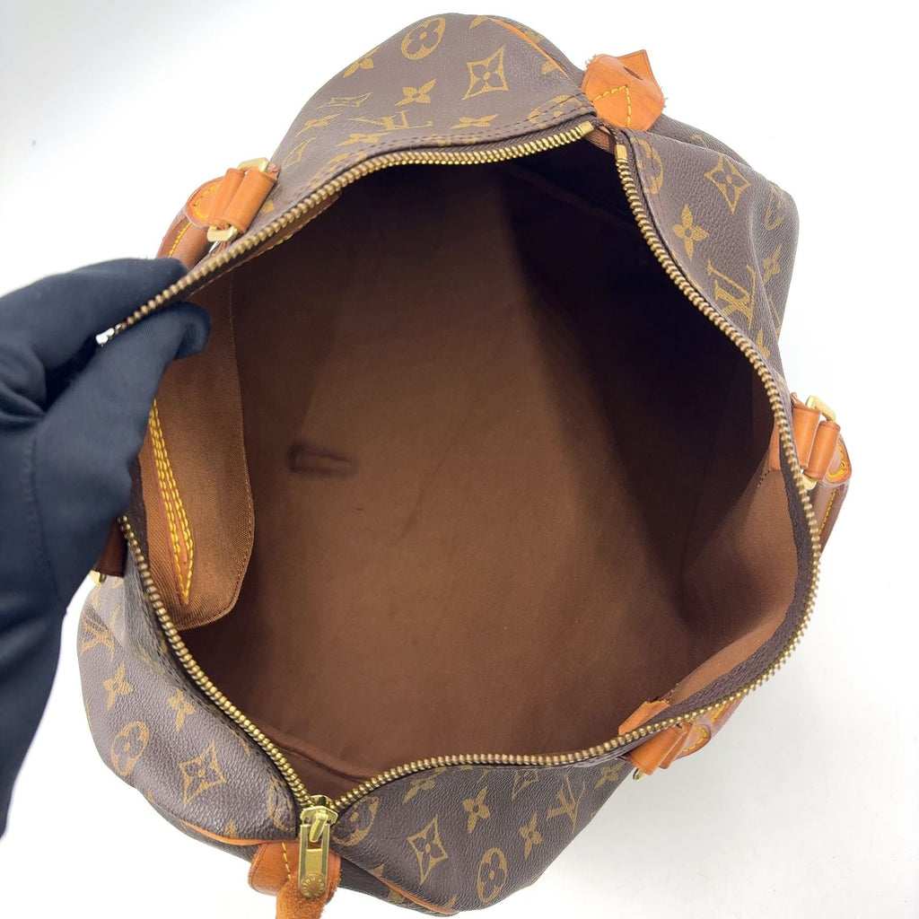 Louis Vuitton Speedy 35 Monogram Leather Brown Handbag Gold — view 3