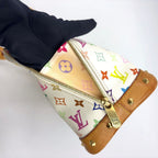 Louis Vuitton Alma Monogram Multicolor Blanc Leather White Handbag Gold — view 9