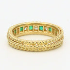 Dior Ring Twist Loop 18k Yellow Gold Emerald Diamond Green — view 4