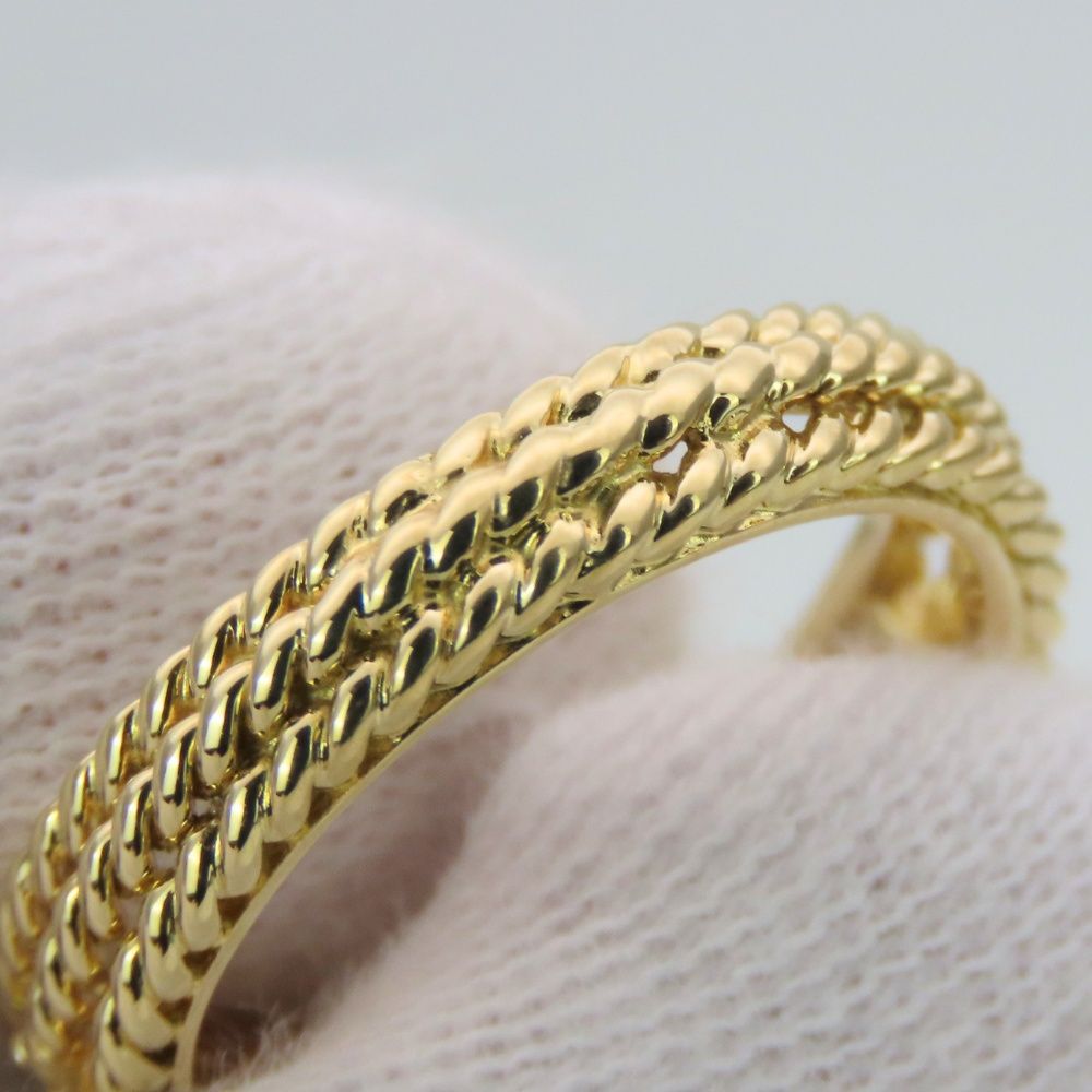 Dior Ring Twist Loop 18k Yellow Gold Emerald Diamond Green — view 7