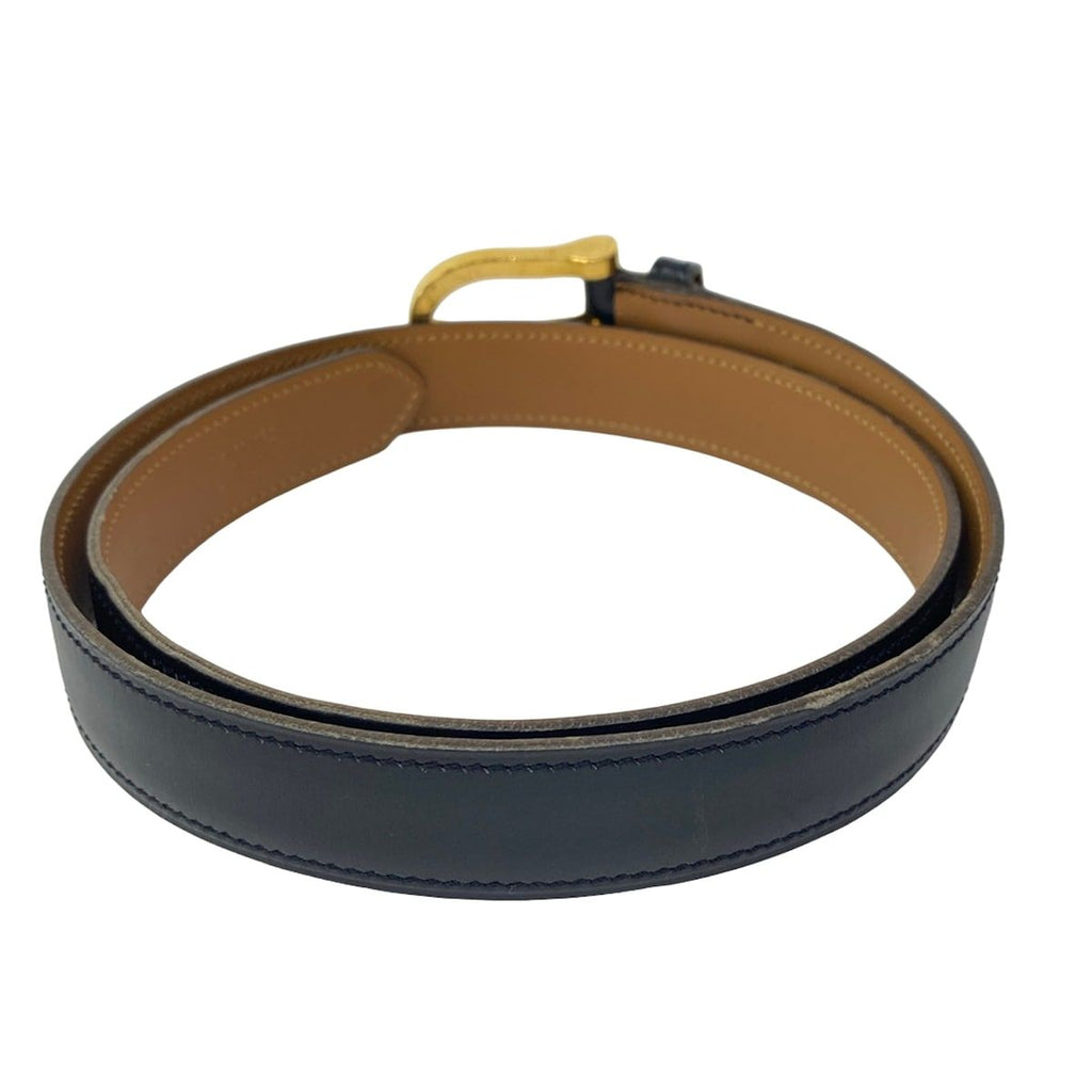 Hermes Belt 75 Black Gold Leather — view 2