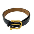 Hermes Belt 75 Black Gold Leather