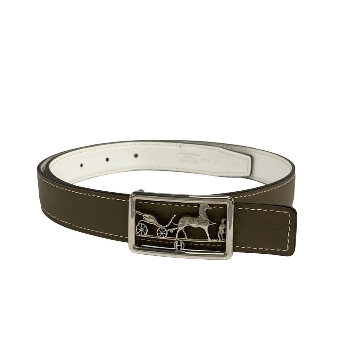 Hermes Belt 70 Etoupe Silver