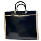 Fendi Sunshine Tote Shopping Patent Leather Black White Practical — view 2